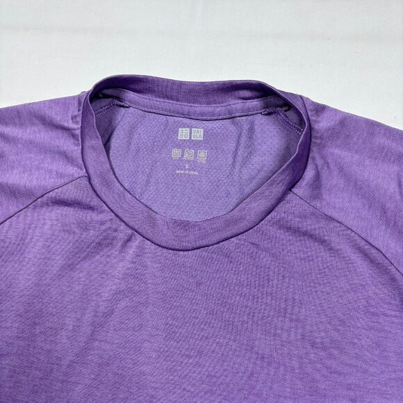 Uniqlo Dry-Ex Ordor Control Cool to The Touch Purple Performance T-Shirt Mens L - Picture 2 of 11